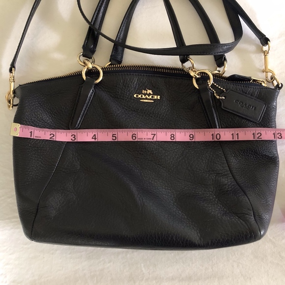 Coach Kelsey Satchel Navy Blue Pebble Leather - Picture 6 of 8